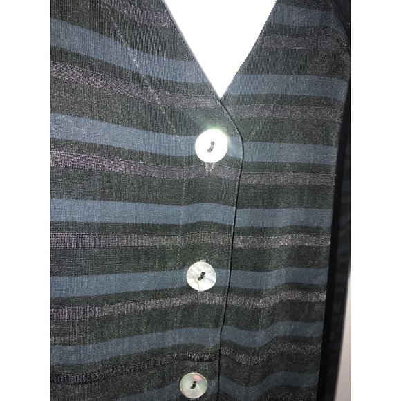 Rabbit Rabbit Rabbit Designs Cardigan Tunic Topper Slinky Black Blue Gray Sz 6P - Picture 3 of 11